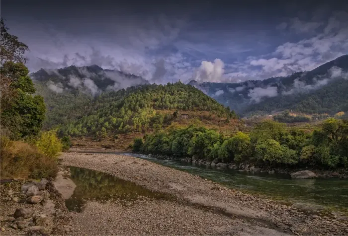 Framed Print : View at Khamsum valley, Kingdom of Bhutan, Eastern Himalayas Framed Print : View at Khamsum valley, Kingdom of Bhutan, Eastern Himalayas