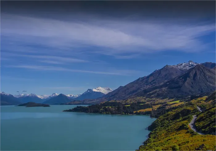 Framed Print : A view of Lake Wakatipu, on the road to Glenorchy, near Queenstown on the South Island of New Zealand