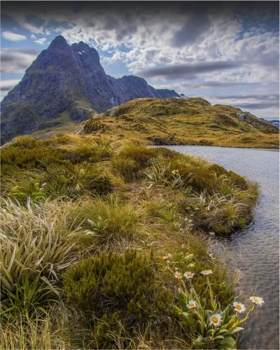 Framed Print : The view at Mackinnon Pass, high up in the mountainous region of the Fiordland National Park, Southland, south island, New Zealand Framed Print : The view at Mackinnon Pass, high up in the mountainous region of the Fiordland National Park, Southland, south island, New Zealand