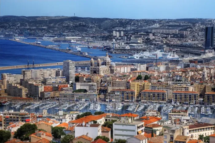 Framed Print : View of Marseille City and Cathedral, Marseille, France