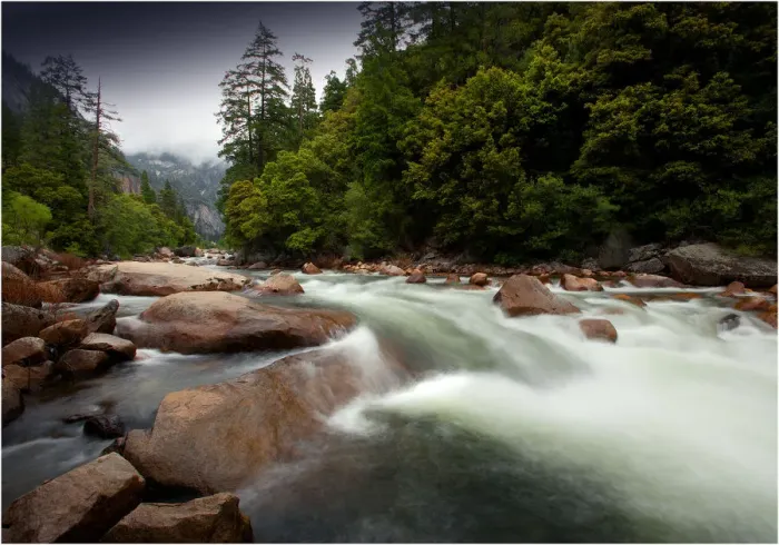 Framed Print : A view of the Merced River in Yosemite national Park, California, USA