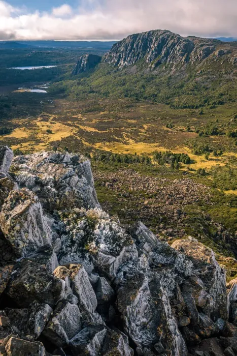 Framed Print : View to Mount Jerusalem from the Temple in Walls of Jerusalem National Park, Tasmania Framed Print : View to Mount Jerusalem from the Temple in Walls of Jerusalem National Park, Tasmania
