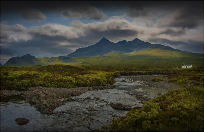 Framed Print : A view to the mountain range know as the Cuillins on the Isle of Skye, Inner Hebrides, Scotland