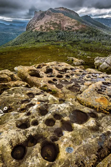 Framed Print : View to mountt Hugel in Lake St Clair National Park, Tasmania