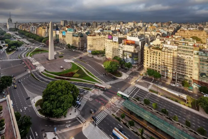 Framed Print : View Of The Obelisk Of Buenos Aires and 9 De Julio Avenue, Argentina, South America