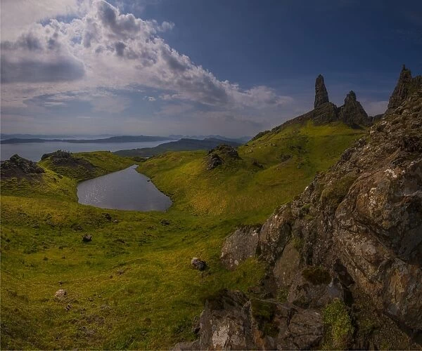 A view to the old man of Storre, Isle of Skye, Inner Hebrides, Scotland