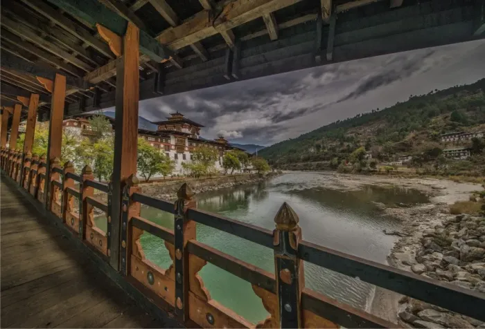 Framed Print : A view of the Panukha Dzong, in East central Bhutan Framed Print : A view of the Panukha Dzong, in East central Bhutan