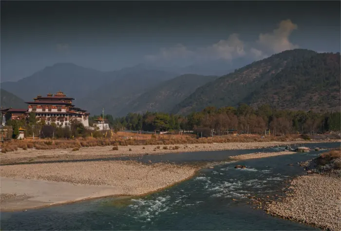 Framed Print : A view of the Panukha Dzong, in East central Bhutan Framed Print : A view of the Panukha Dzong, in East central Bhutan