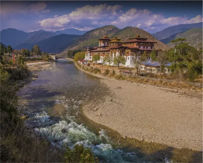 Framed Print : A view of the Panukha Dzong, in East central Bhutan Framed Print : A view of the Panukha Dzong, in East central Bhutan