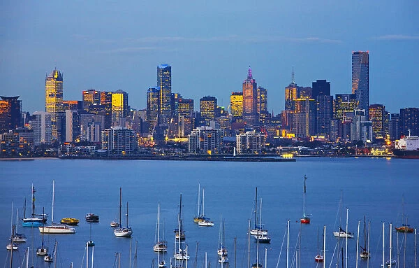View across Port Phillip Bay towards the city