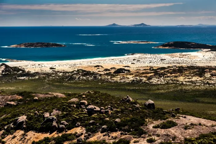 Framed Print : View of Recherche Archipelago from the top of mount Arid in Western Australia
