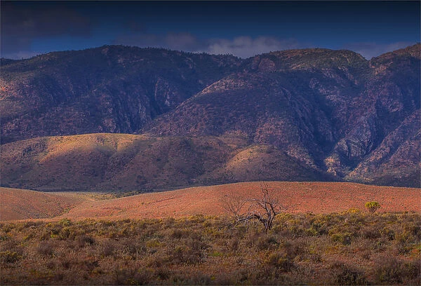 View to the remote and spectacular mountains of the Flinders Ranges in outback South Australia