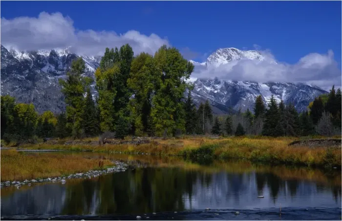 Framed Print : View from Schwarbachers Landing, Grand Teton National Park, Wyoming, USA Framed Print : View from Schwarbachers Landing, Grand Teton National Park, Wyoming, USA