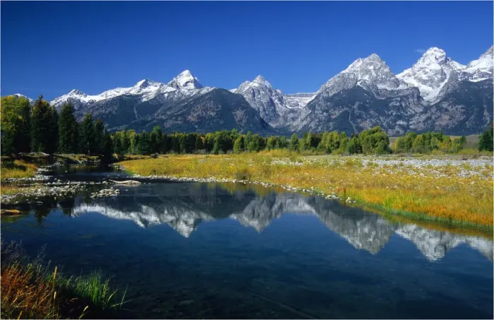 Framed Print : View from Schwarbachers Landing, Grand Teton National Park, Wyoming, USA Framed Print : View from Schwarbachers Landing, Grand Teton National Park, Wyoming, USA