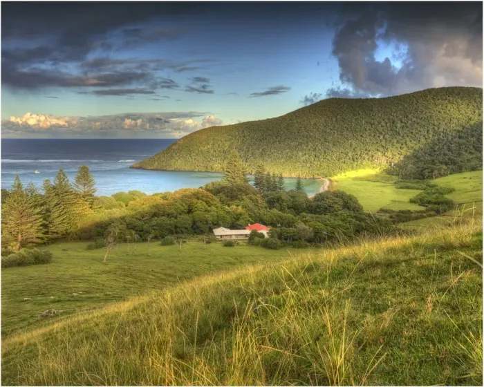 Framed Print : View to settlement beach on Lord Howe Island Framed Print : View to settlement beach on Lord Howe Island