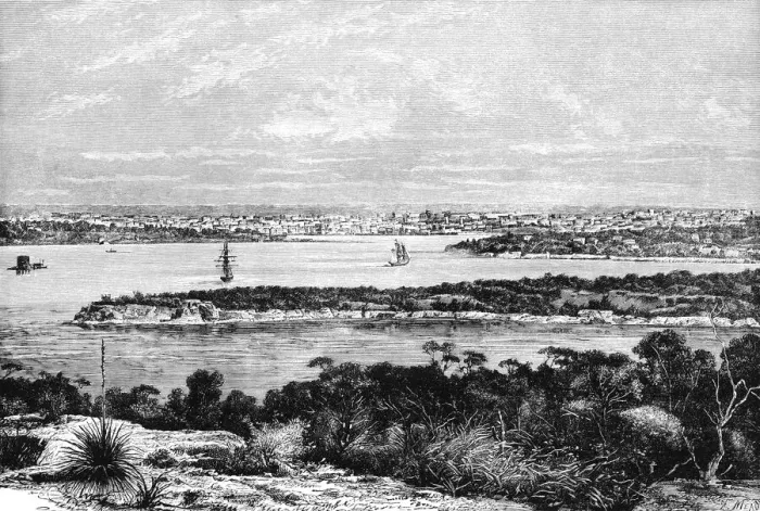 Framed Print : View of Sydney Harbour, Australia, in the late 19th century Framed Print : View of Sydney Harbour, Australia, in the late 19th century