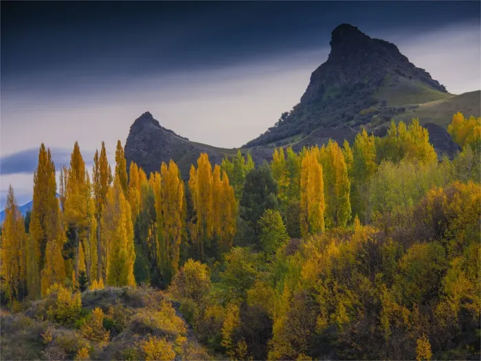 Framed Print : Viewpoint in the autumn at Cromwell, South Island, New Zealand
