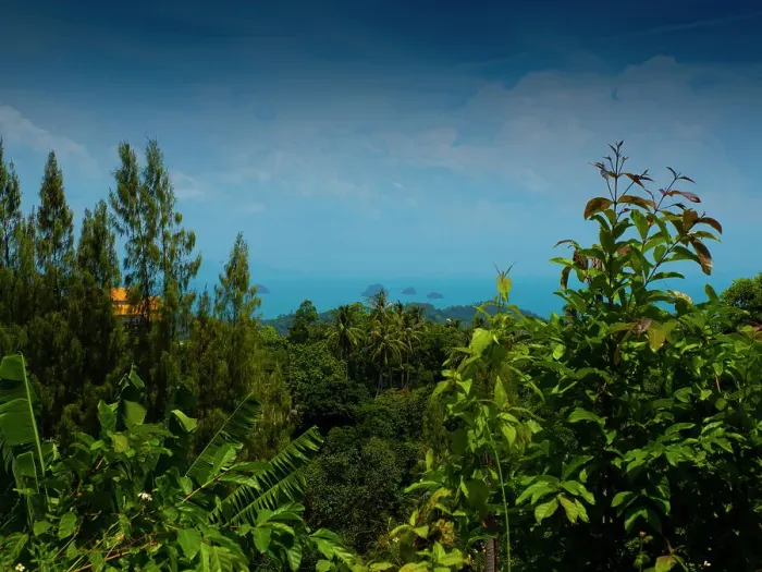 Framed Print : Viewpoint to the ocean and bay of Thailand, Ko Samui, Thailand