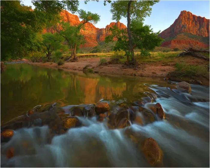 Framed Print : Virgin River Zion national Park in south western United States