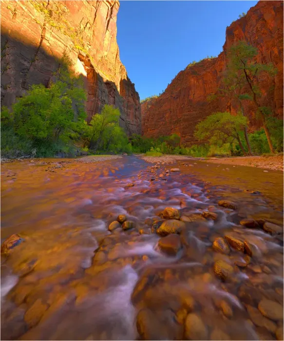 Framed Print : Virgin River Zion national Park in south western United States