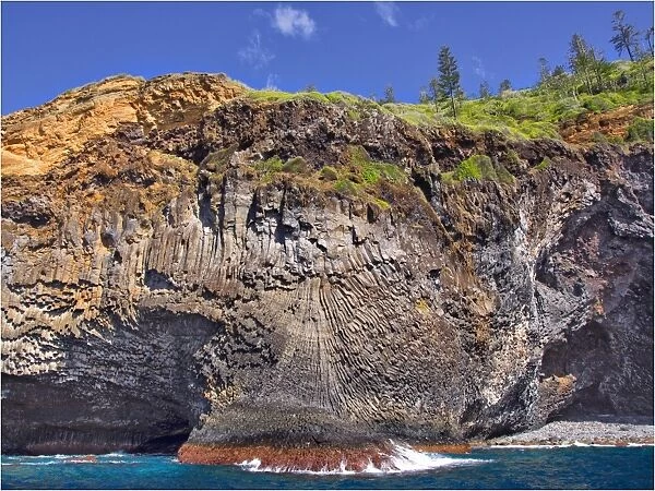 Volcanic geology along the coastline of Norfolk Island, South Pacific