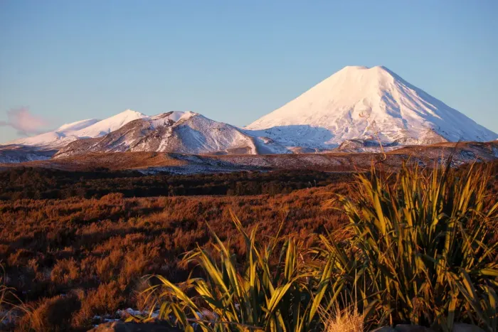 Framed Print : Volcanic scenery with Mt Ngauruhoe in Tongariro National Park