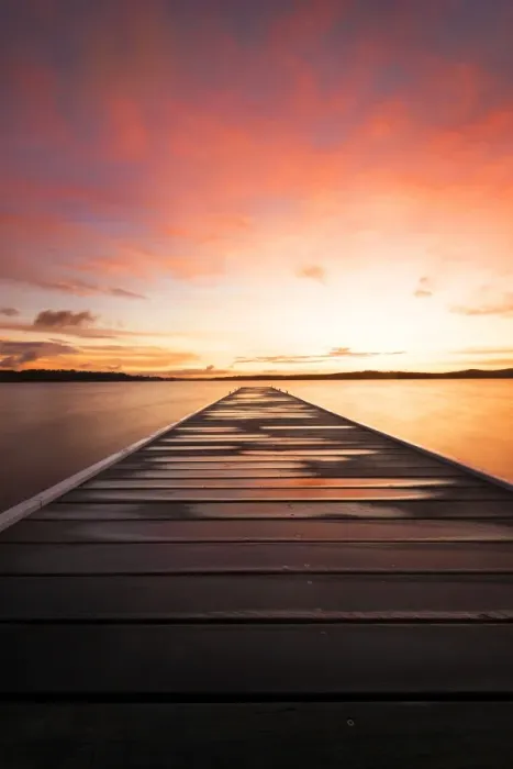 Framed Print : warners bay jetty sunset