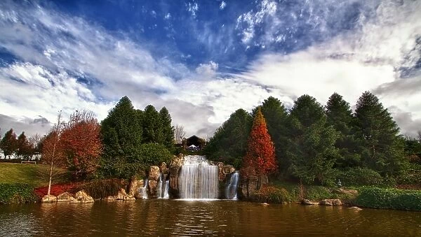 Waterfall surrounded by trees at Hunter valley
