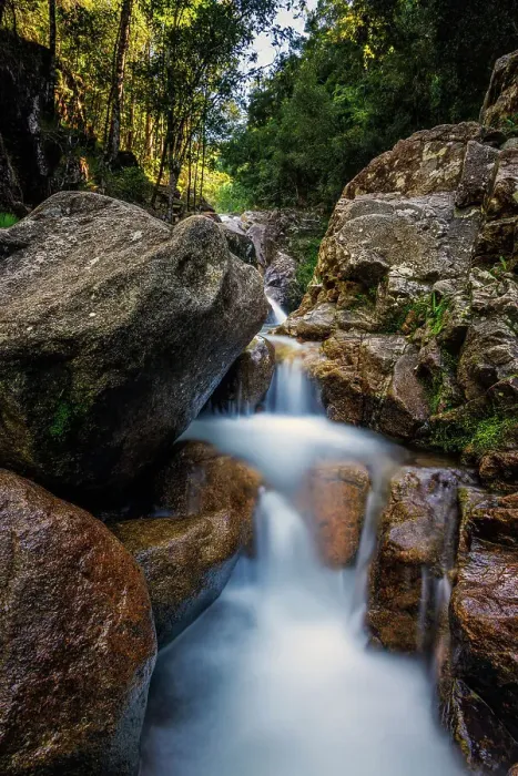 Framed Print : Waterfall in a National Park