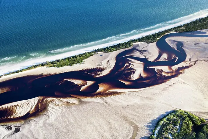 Framed Print : Wathumba Creek Aerial, Fraser Island, K'gari