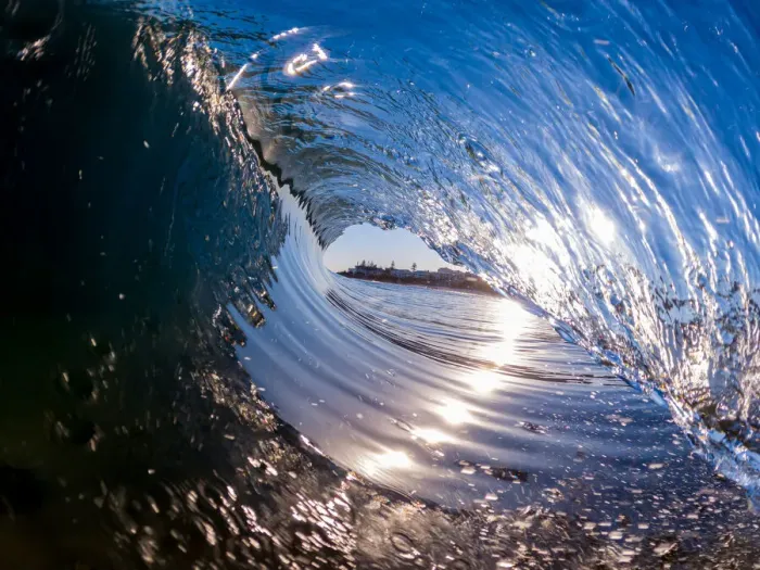 Framed Print : waves break