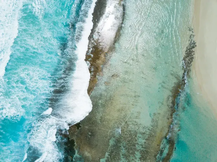 Framed Print : Waves. The waves hitting this reef just off the stunning white beaches Framed Print : Waves. The waves hitting this reef just off the stunning white beaches