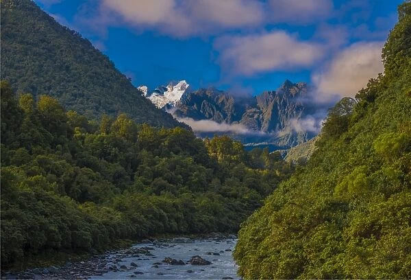 The west coast of the south island at the Karangarua river, New Zealand