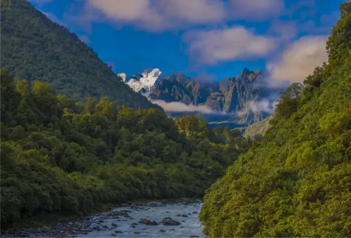 Framed Print : The west coast of the south island at the Karangarua river, New Zealand