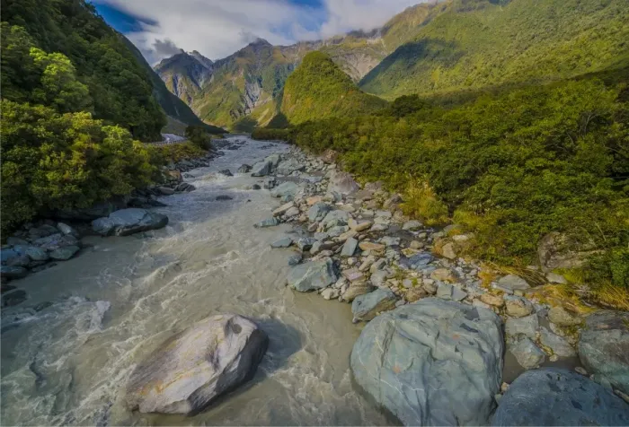 Framed Print : The west coast of the south island near Fox glacier, New Zealand