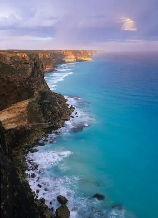 Framed Print : Western Australia, Great Australian Bight, Baxter Cliffs at sunset