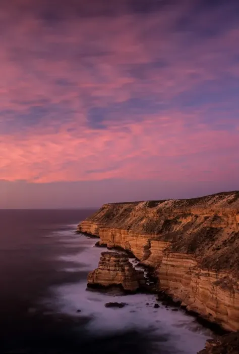 Framed Print : Western Australia, Kalbarri Nature Reserve, cliffs and shoreline, dusk