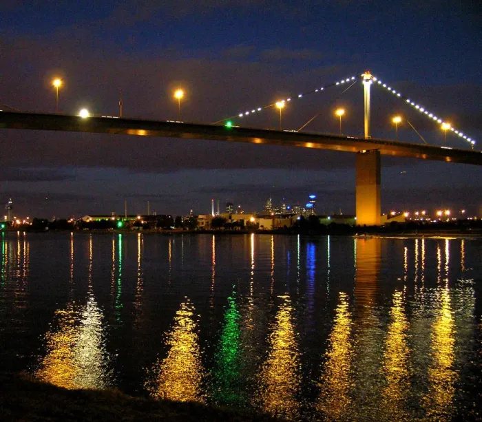 Framed Print : Westgate Bridge over the Yarra River at night Framed Print : Westgate Bridge over the Yarra River at night