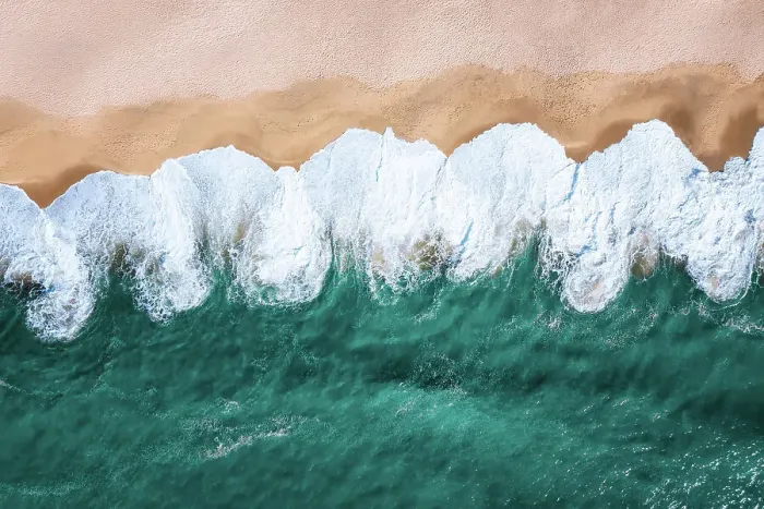 Framed Print : White waves washing the beach