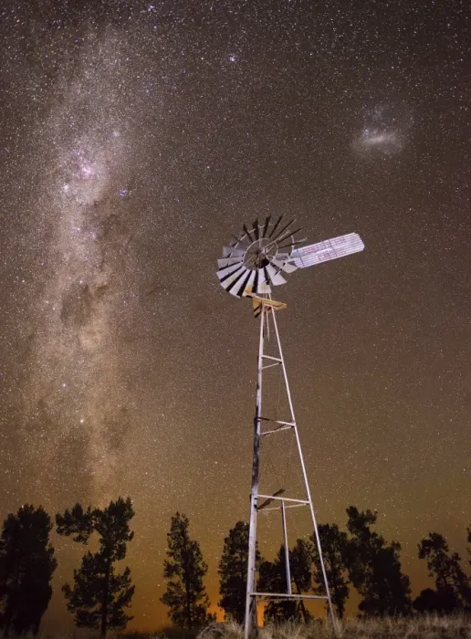 Framed Print : Windmill and milkway aligned Framed Print : Windmill and milkway aligned