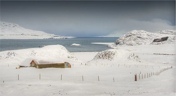 Winter in the countryside near Akureyri, Northern Iceland