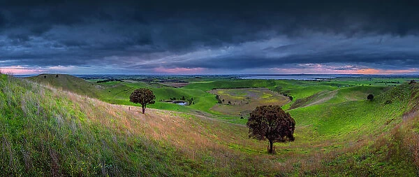 Winter dawn Light at Red Rocks Volcanic Lookout near Colac, Western district, Victoria, Australia