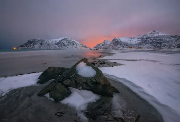 Framed Print : Winter Dusk Lofoten Framed Print : Winter Dusk Lofoten