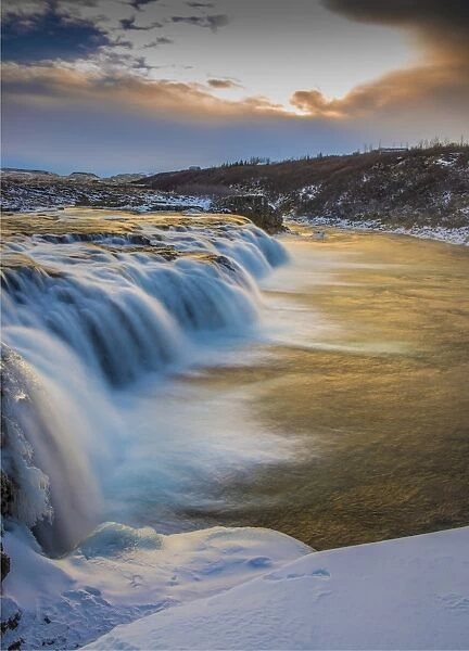 Winter at Faafoss waterfall in Iceland