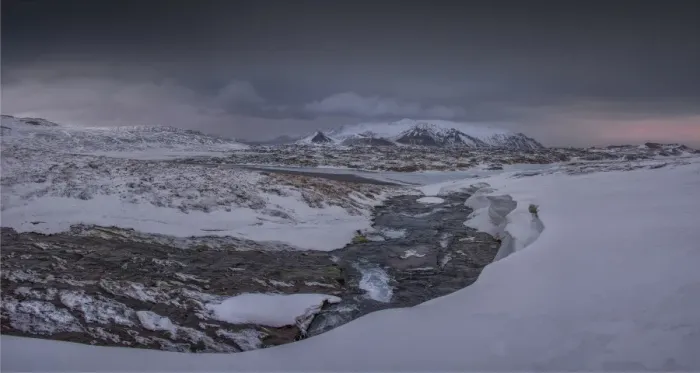 Framed Print : A winter landscape at Grundarfjorour, Iceland
