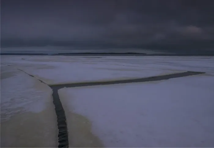 Framed Print : Winter scene on the coastline of the Baltic sea near Ranea, Lapland, Sweden