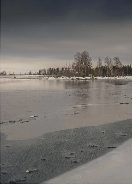 Winter scene on the coastline of the Baltic sea near Ranea, Lapland, Sweden