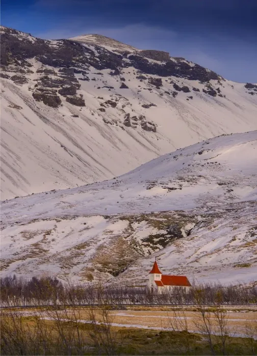 Framed Print : Winter scene at Hella, southwest Iceland