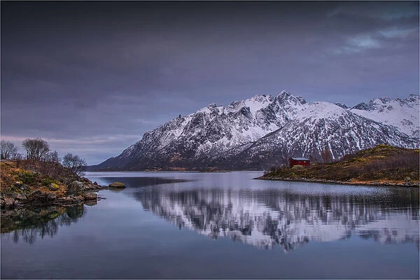 Winter scene near Vestvagoy, Lofoten peninsular, Norway