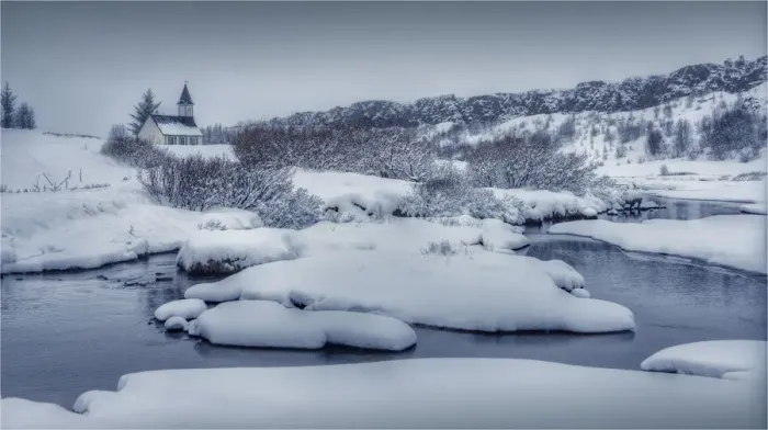 Framed Print : A winter scene at Pingvellir, Central Iceland Framed Print : A winter scene at Pingvellir, Central Iceland